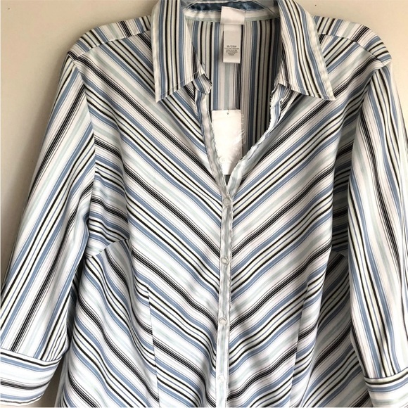 Fashion Bug 3/4 Sleeves Button Down Blouse - Picture 8 of 9